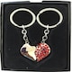 image 1 of Romantic Heart Pendant 2 Keychain for Couples