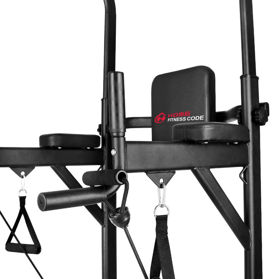 image 1 of Homefitnesscode Power Tower A1 Pull Up Dip Station With Resistance Bands