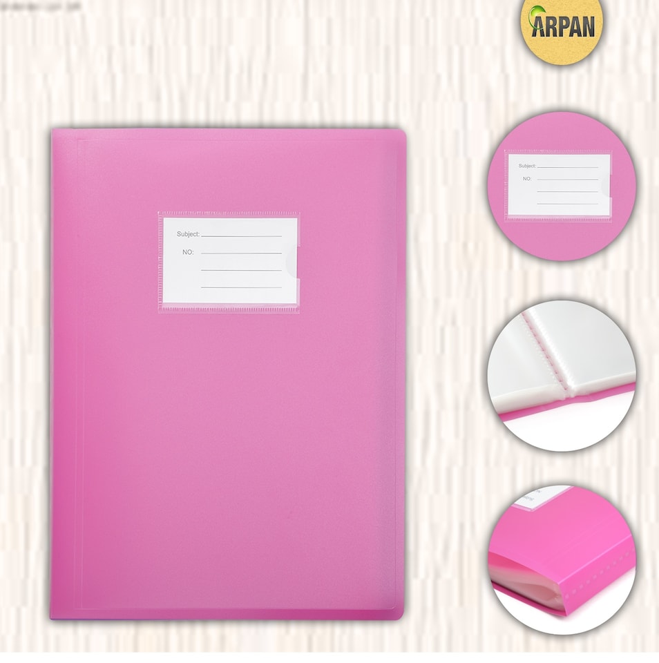 image 1 of ARPAN A4 Display Book Folder for School, Filing, Storage, Interviews, CVS & Presentations, Flexible Cover, A4 Display Folder with 104 Pockets 208 Sides