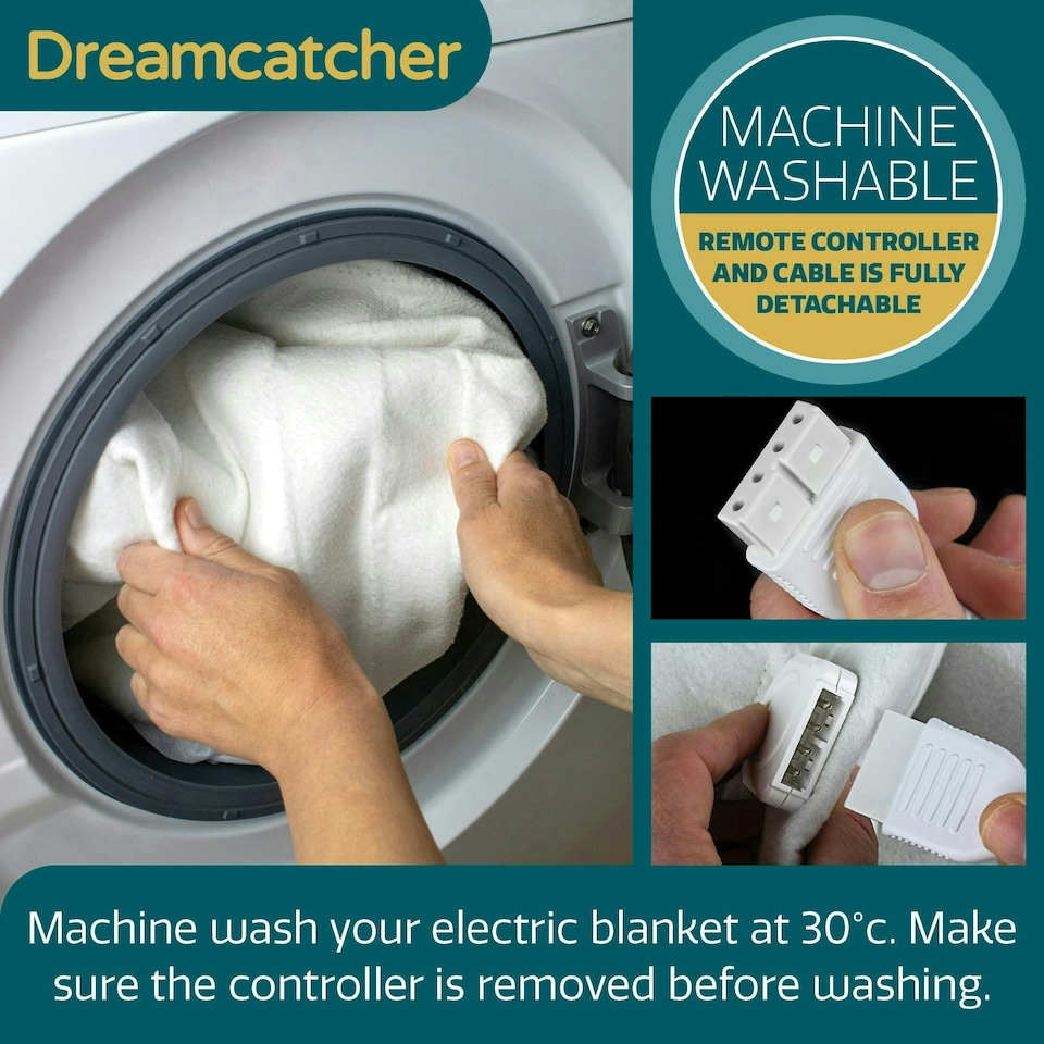 image 1 of Dreamcatcher King Size Electric Under Blanket Heated Fitted Cover Single Control