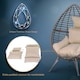 image 4 of Outsunny Outdoor indoor Wicker Teardrop Chair with Cushion Rattan Lounger