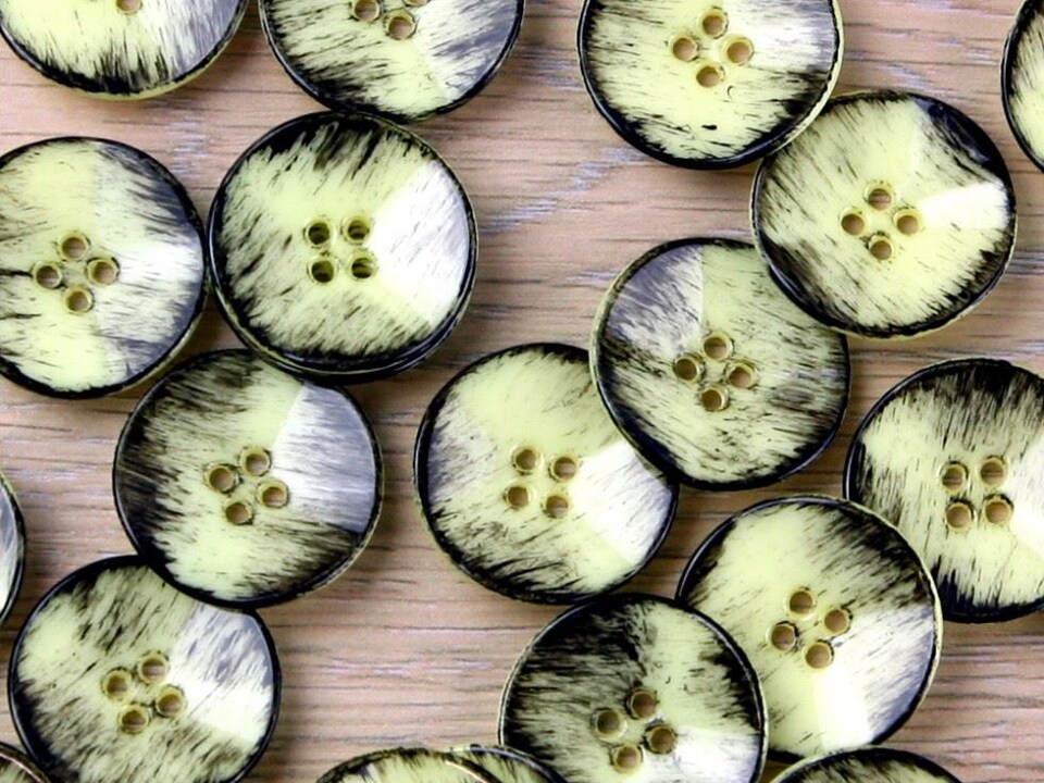 Trimits Yellow 23mm Round Painted Buttons for Dressmaking - each