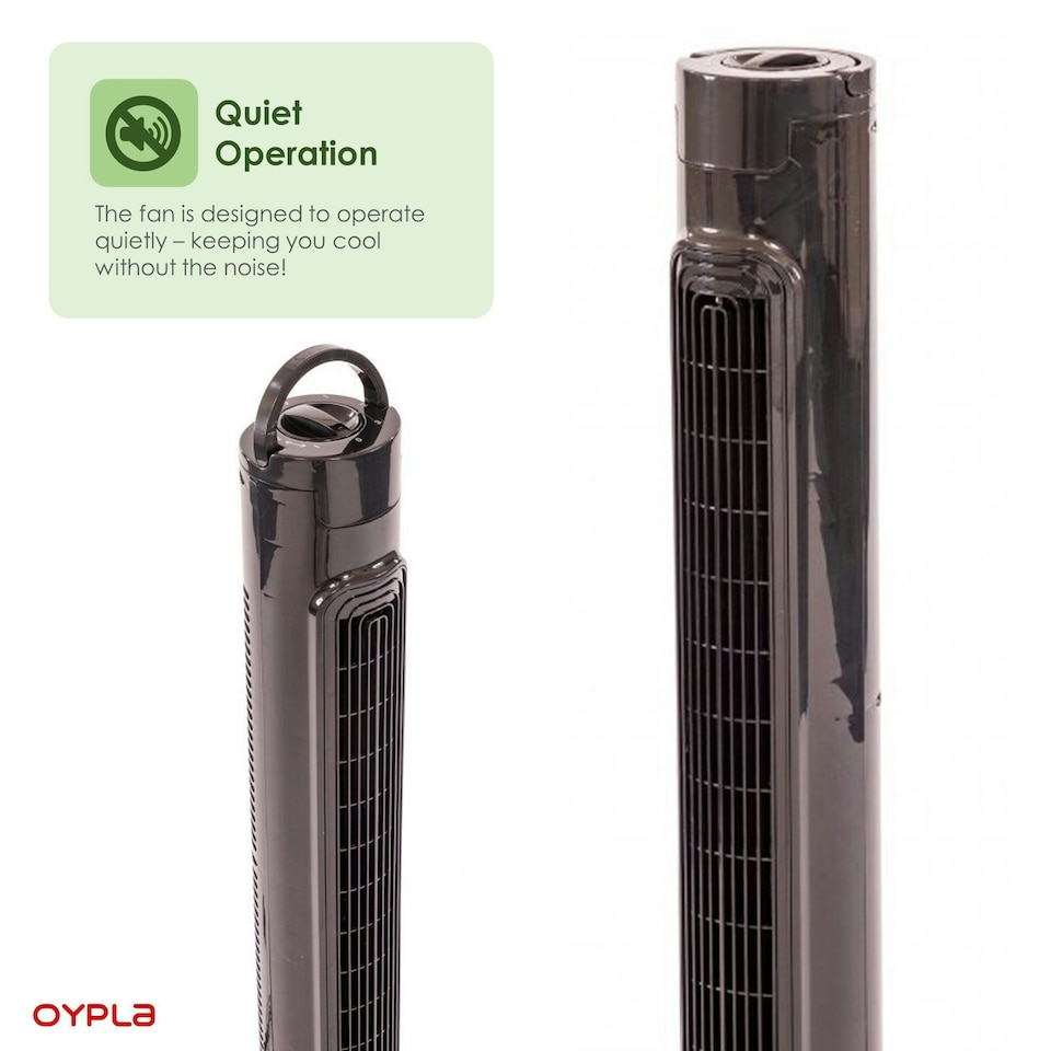 image 1 of Oypla Electrical 30" Free Standing Black 3-Speed Oscillating Tower Cooling Fan