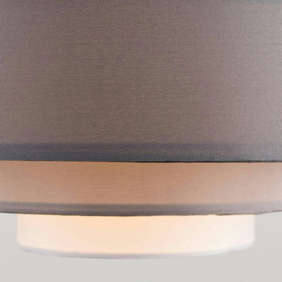 image 1 of ValueLights Pair Of Modern 3 Tone Grey 5 Tier Cylinder Ceiling Pendant Light Shades