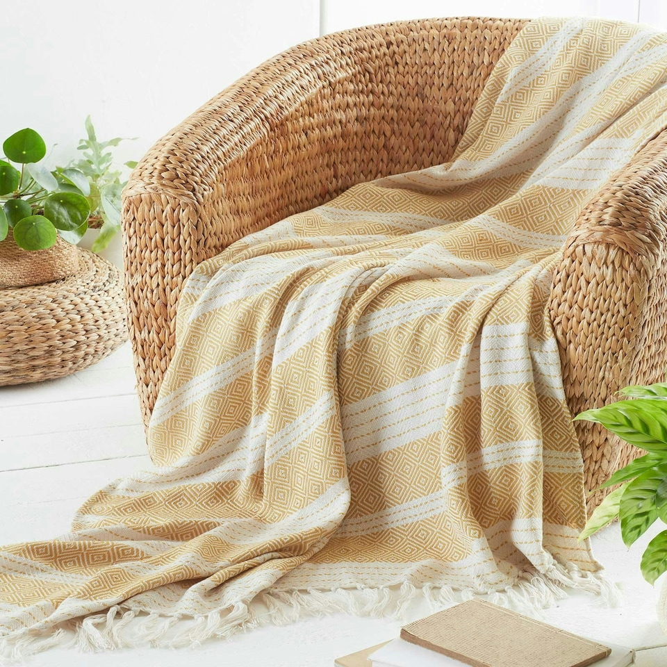 image 1 of Diamond Ochre Pet Throw 170x200cm