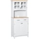 image 1 of HOMCOM Coastal Kitchen Cupboard Storage Cabinet w/ Drawer Microwave Counter