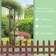 image 5 of Outsunny Pack of 12 Wooden Plant Border Fence Garden Fixed Picket Fence Brown