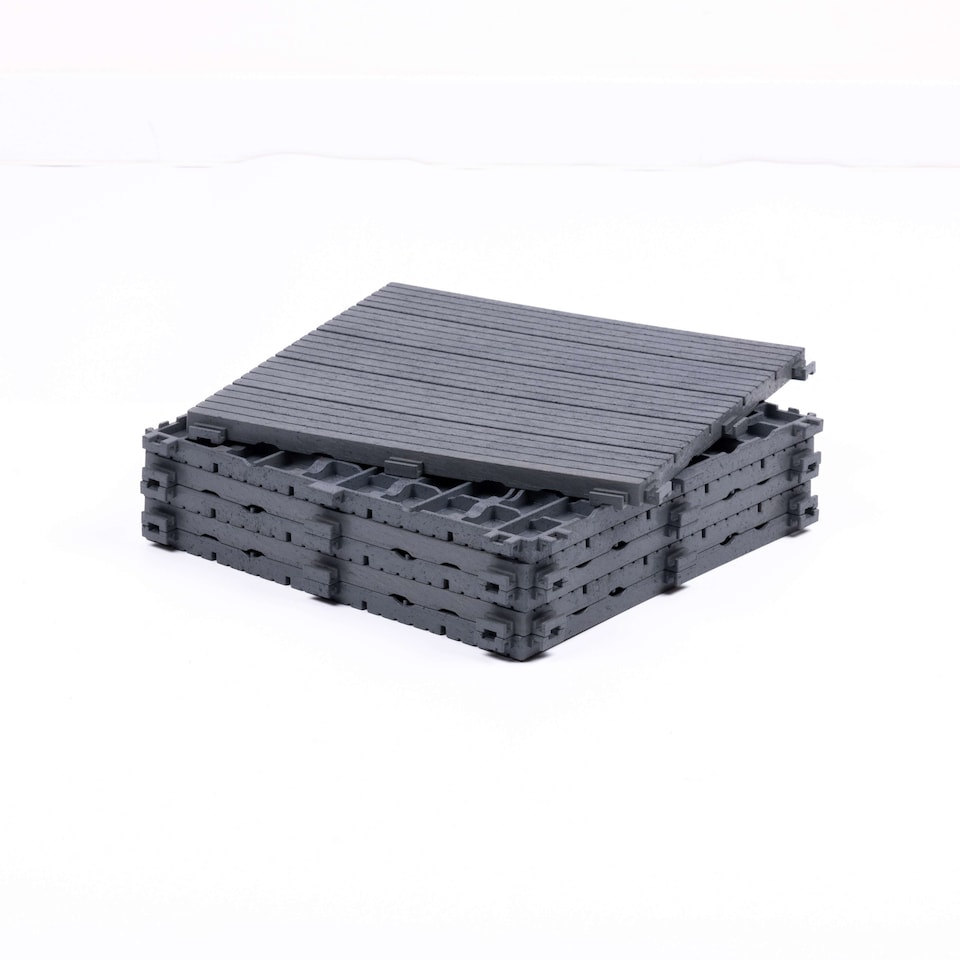 image 1 of Cosmo Garden Patio Cosmopolitan Decking Tiles - Light Grey | Grey | Light Grey | Pack of 1