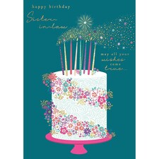 Words 'n' Wishes Traditional Sister in Law Birthday Card, Birthday Card for Sister in Law, Multi-Coloured 22 x 15.8 cms