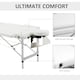 image 6 of HOMCOM Foldable Massage Bed Portable Table, 3-Section Aluminium Foldable Beauty Couch, Professional Salon Spa Table with Headrest Support and Carry Bag, 81 cm Width, White