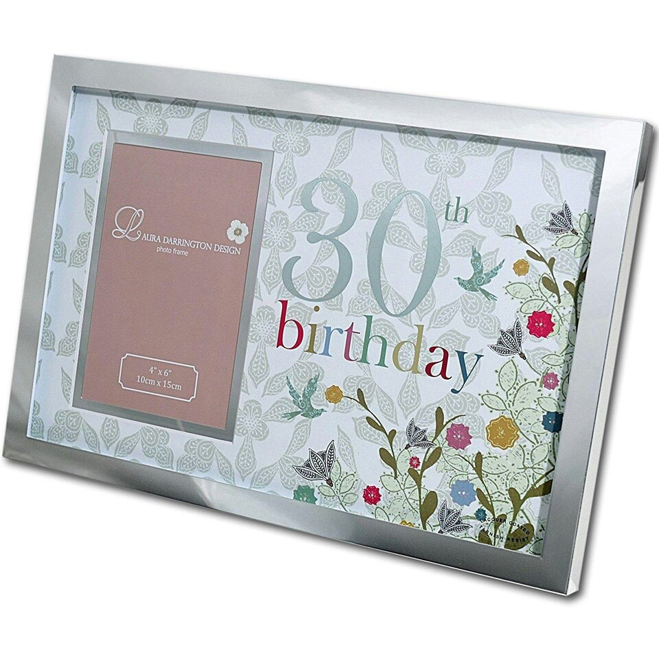 image 1 of Large Silver Plated 4 x 6 30th Birthday