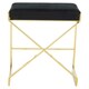 image 4 of Interiors by Premier Black Velvet Bar Stool, Gold Finish Frame Bar Chair with Footrest, Modern Design Home Stool for Living Area