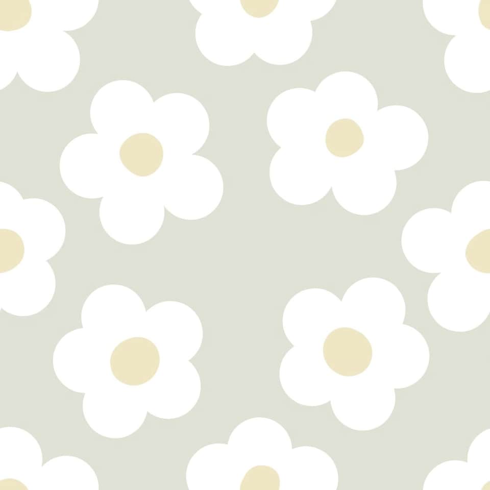 image 1 of Ditsy Daisy Wallpaper in Stone Multi