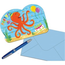 Amscan Ocean Buddies Invitations - Multicoloured - One Size
