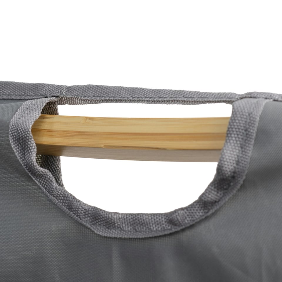 image 1 of JVL Bambanio Foldable Bamboo Laundry Storage Hamper, 100L - Grey Grey