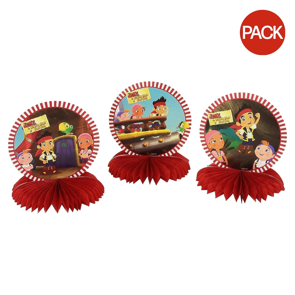 Jake And The Never Land Pirates Mini Jake Party Centrepiece (Pack of 3) - Multicoloured - One Size
