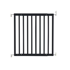 Safetots Top of The Stairs Screw Fitted Stair Gate, Black Wooden, 63.5cm - 105.5cm, Wood Baby Gate, Screw Fit Safety Barrier, Stylish and Practical Safety Gate
