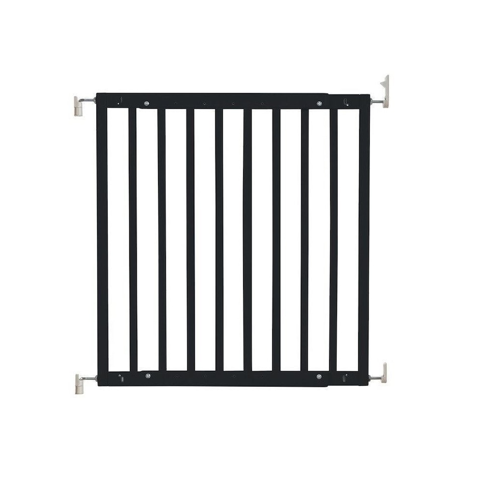 image 1 of Safetots Top of The Stairs Screw Fitted Stair Gate, Black Wooden, 63.5cm - 105.5cm, Wood Baby Gate, Screw Fit Safety Barrier, Stylish and Practical Safety Gate