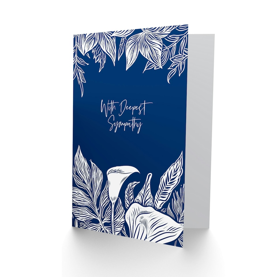 image 1 of Calla Lily Flower Botanical White With Sympathy Card