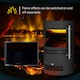 image 8 of HOMCOM Fireplace Electric Heater Stove w/ Thermostat Control Black Freestanding