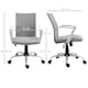 image 3 of Vinsetto Office Chair Linen Swivel Computer Desk Chair Home Study Task Chair with Wheels, Arm, Adjustable Height, Light Grey