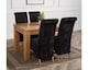 image 4 of Dakota 127 x 82cm Oak Small Dining Table and 4 Montana Fabric Chairs | Black | Black