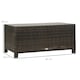 image 7 of Outsunny Garden Rattan Side Table,Wicker Coffee Desk, Glass Top, Mixed Brown