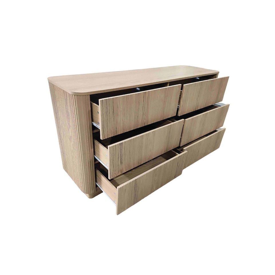 image 1 of Winthorpe Chest Of 6 Drawer Oak Bedroom Storage Organiser Cabinet