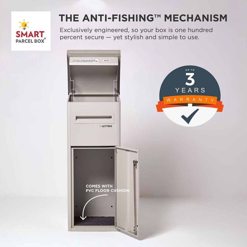 image 1 of Smart Parcel Box® Extra-Large Slanted Top Front Access Stone | Cream | 1