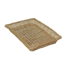 Rectangular Flat Split Willow Wicker Tray Brown | Brown
