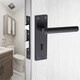 image 4 of Golden Grace Victorian T-Bar Straight Door Handles Lever Lock in Matt Black with 3 Lever Lock Set with 1 Pair of 3" Ball Bearing Hinges Black
