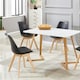 image 2 of 5PCs Dining Set - a White Dallas Dining Table & Set of 4 Lorenzo Tulip Chairs with Padded Seat | Black