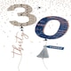image 1 of Embellished Balloons Thirty Male 30th Birthday Card
