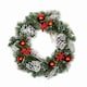 image 1 of Premier 40cm Christmas Red Dressed Festive Wreath With Baubles Bows And Pinecones