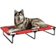image 1 of PawHut Raised Dog Bed with Breathable Mesh for S & M Dogs, Light Grey Red | L