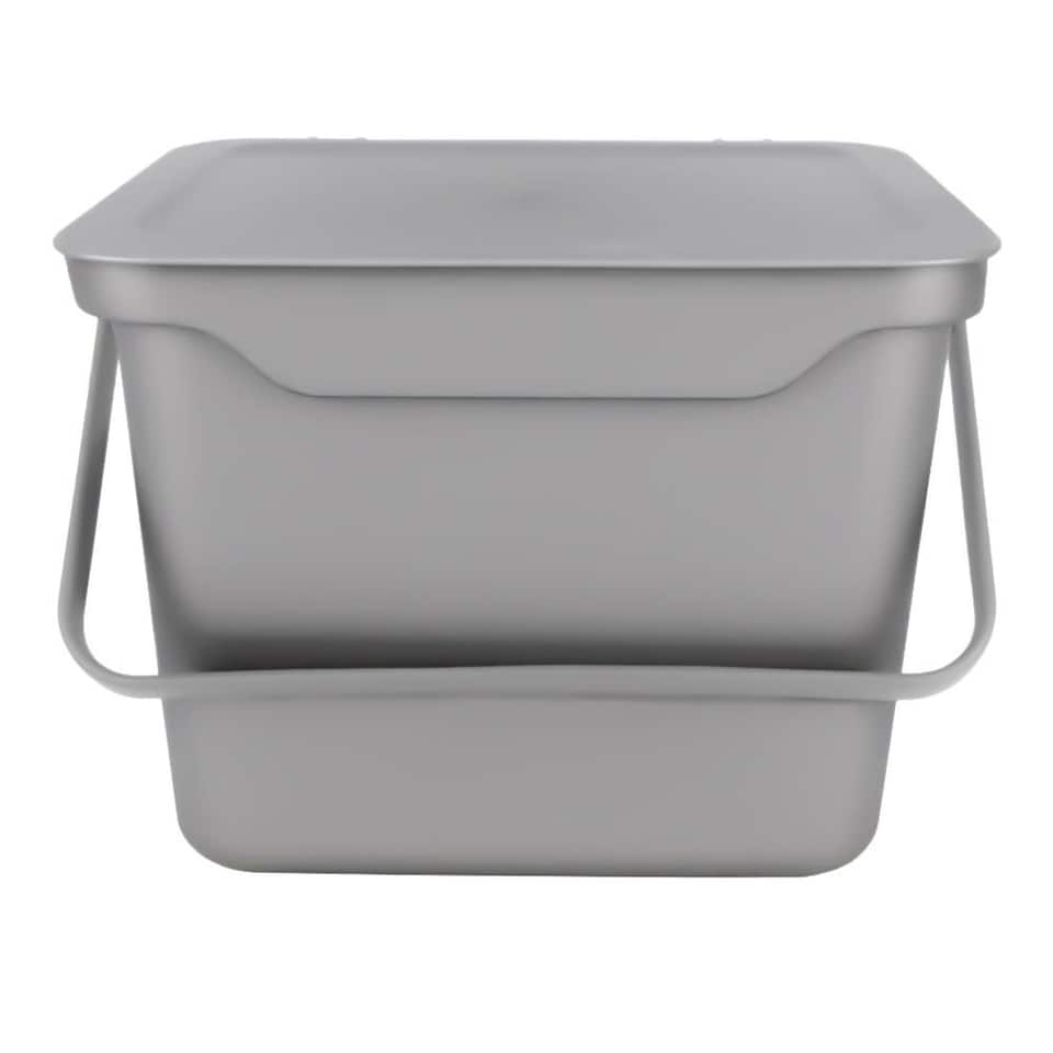 image 1 of 5L Silver Plastic Kitchen Compost Caddy/Food Bin for Food Waste Recycling
