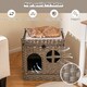 image 8 of COSTWAY Foldable 2-tier Rattan Cat Litter Box Enclosure With  Litter Mat-Gray
