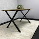 image 8 of Wooden Dining Table With Metal Legs for Dining, Work, or Study Brown