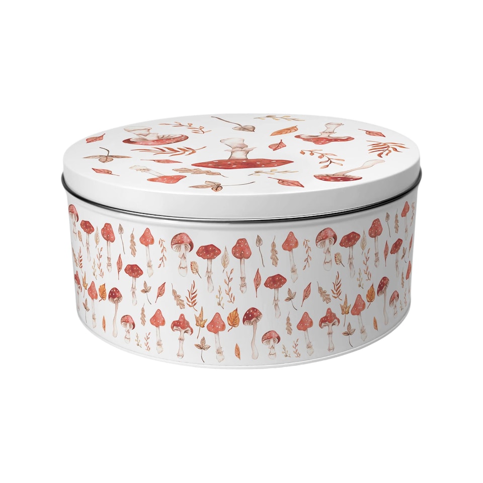 image 1 of Watercolour Mushrooms Large Cake Tin