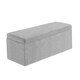 image 4 of 150cm Large Plain Safar Storage Ottoman Box, Silver Naples Upholstered Deep Storage Ottoman End of Bed Bench
