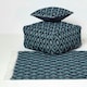 image 6 of Homescapes Tula Handwoven Textured Navy & Teal Pouffe Bean Cube