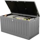 image 1 of Olsen & Smith 830L Extra Large Garden Storage Box - Weather Resistant Heavy Duty Wood Effect with Padlock Massive Capacity Storage Chest for Tools Toys & More Grey | Grey