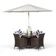 image 2 of Savannah Round 4 Seater Rattan Patio Dining Set | Brown | Brown