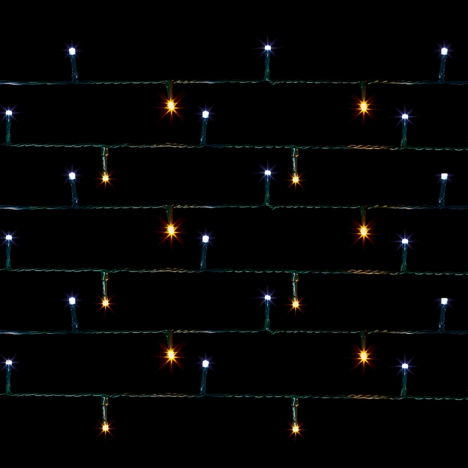 image 1 of Premier TimeLights 600 LED Lights White & Warm White 60m Green / White & Warm White LEDs