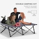 image 6 of Outsunny Double Camping Bed Camping Cot Foldable Sunbed Outdoor Patio Sleeping Bed Super Light with Carry Bag (Grey)