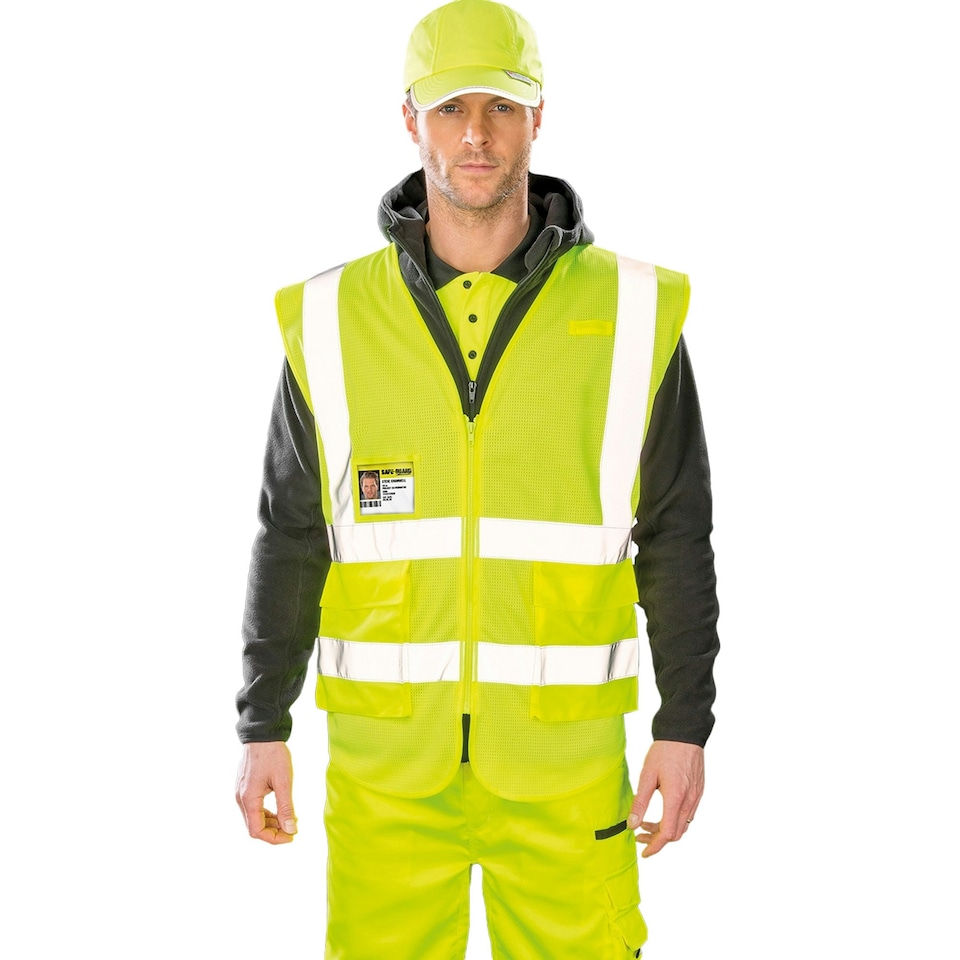 image 1 of SAFE-GUARD By Result Unisex Adult Executive Safety Vest - Fluorescent Yellow - L