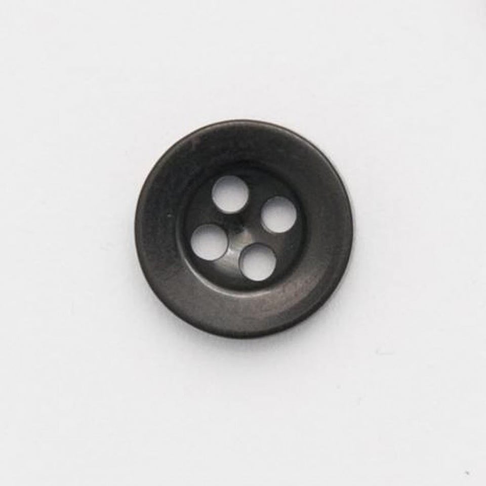 Minerva Black Round 4 Hole Plastic Shirt Buttons for Dressmaking - 9mm - per value pack of 100