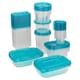 image 2 of 100 Pc Reusable Plastic Food Storage Boxes Containers Lid Microwave Freezer Safe