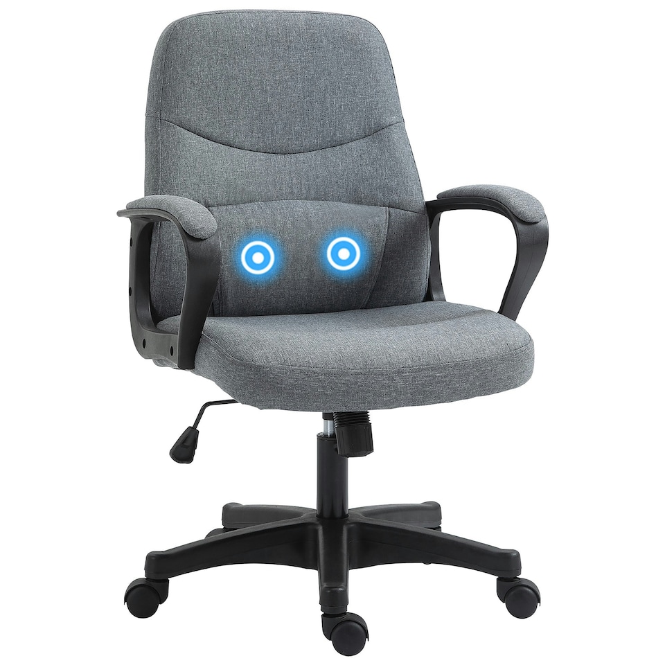 image 1 of Vinsetto Office Chair with Massage Swivel Chair Adjustable Height Grey