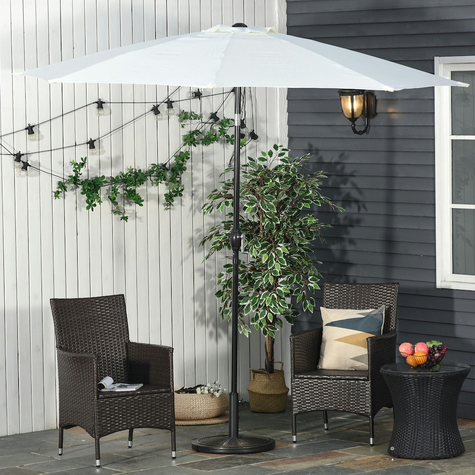 image 1 of Outsunny 13kg Cement Parasol Base Stand Fits 35mm/38mm/48mm Poles, Black